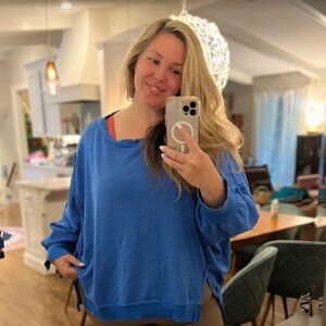 Free People Oversized Distressed Sweatshirt